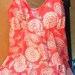 Ruffled swim Tank /dress size XL